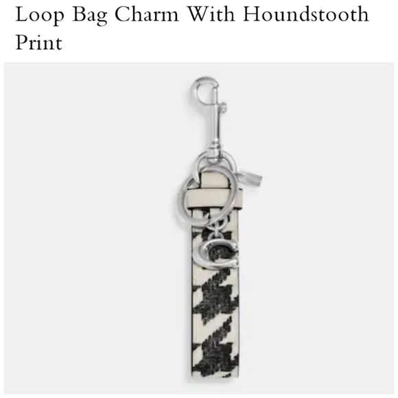 👀50% OFF - NWT‼️Coach Houndstooth Mini Wallet w/ Chain & Loop Bag Charm Set - Picture 9 of 13